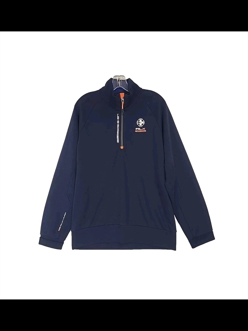 Ralph Lauren RLX Navy Pullover with Royal Blue Collar and Orange Trim